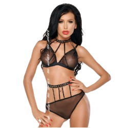 Me-Seduce - Dotty Set Dos Piezas Negro de Me-Seduce Set - Talla S/M | Piumer