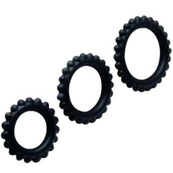 Baile - Titan Set 3 Pcs Cock Ring Black 2.8 + 2.4 + 1.9 Cm | Piumer Erotic