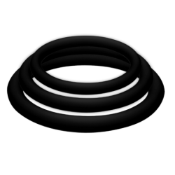 Plus Pack 3 Anillos Para Pene Negro - S, M, L de Joydivision Potenzduo | Piumer Erotic