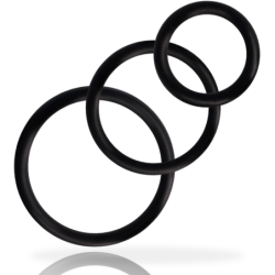 Set Anillos Pene Negro de Addicted Toys | Piumer Erotic