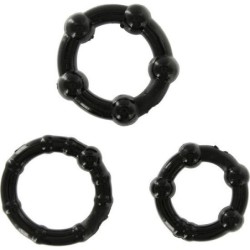 Juego Tres Anillos Pene Negro de Seven Creations | Piumer Erotic