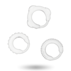 Set 3 Anillos Pene Clear de Addicted Toys | Piumer Erotic