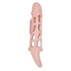 Baile - Funda Extensora Pene Con Vibración Y Strap Natural 13.5 Cm | Piumer Erotic