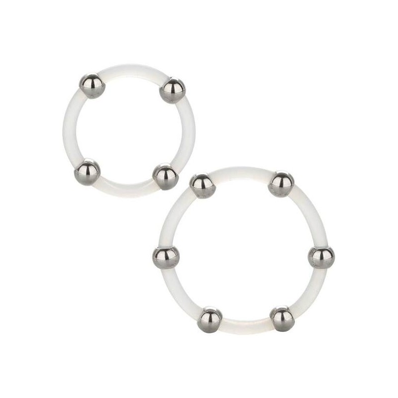Kit De 2 Uds Anillo De Silicona Con Cuentas De Acero de Calexotics | Piumer Erotic