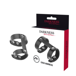 Darkness - Anillo Pene Y Testículos Ajustable Leather | Piumer Erotic