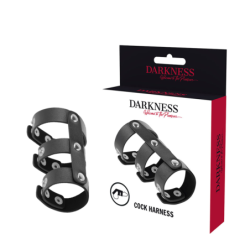Darkness - Anillo Doble Pene Y Testículos Ajustable Leather | Piumer Erotic