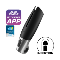 Satisfyer - Power Masturbator Negro Y Plata | Piumer Erotic