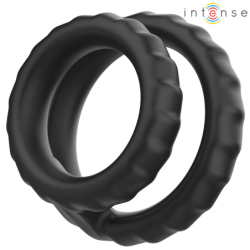 Intense - Dewey Anillo Doble Para Pene Silicona Negro Modelo 2 | Piumer Erotic