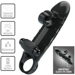 Funda Para Pene Con Vibración Negro de Romance | Piumer Erotic