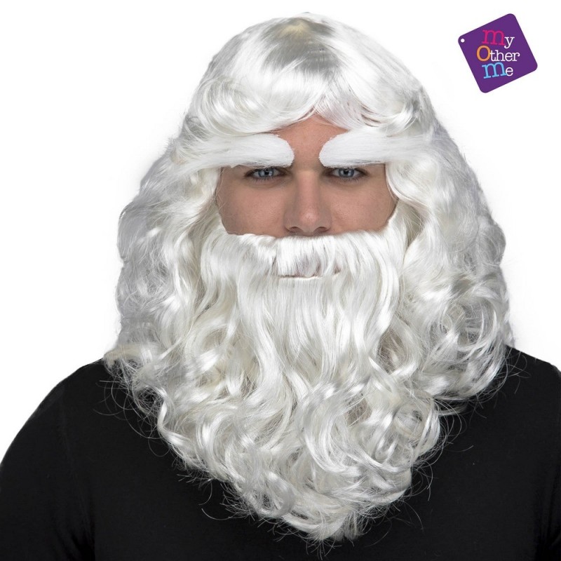 Peluca papá noel con barba y cejas
