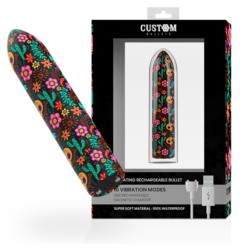 Bala Recargable Skull 10 Intensidades de Custom Bullets | Piumer Erotic