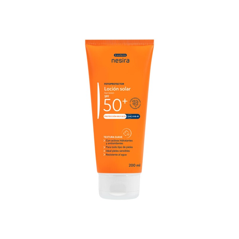 Acofar Nesira Loción Solar SPF50+ 200 ml | Piumer