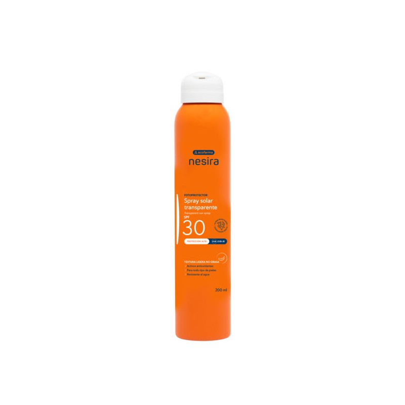 Acofar Nesira Spray Solar Transparente SPF30 200 ml | Piumer