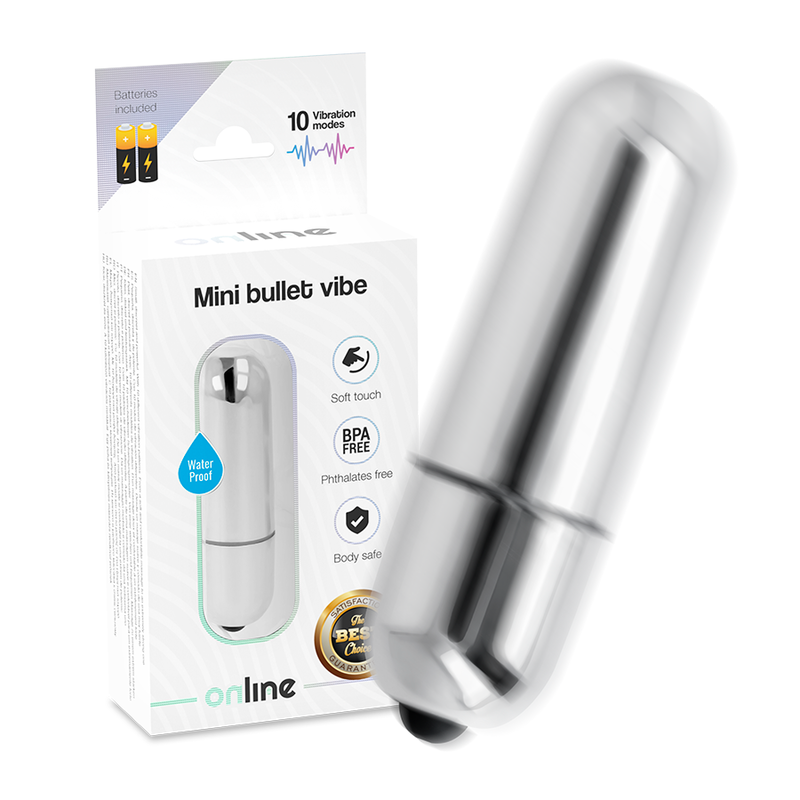 Mini Bala Vibradora Plateada de Online | Piumer Erotic