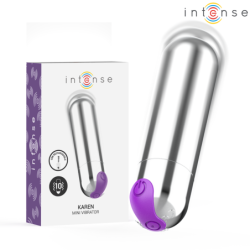 Intense - Karen Mini Bala Vibradora 10 Modos Recargable Plateado | Piumer Erotic