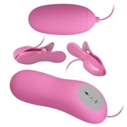 Pinzas Con Vibración Y Eletroshock Rosa de Pretty Love | Piumer Erotic