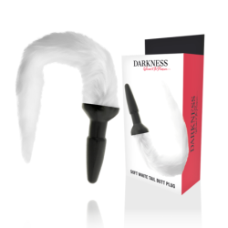 Darkness - Plug Anal Silicona Con Cola Blanca | Piumer Erotic