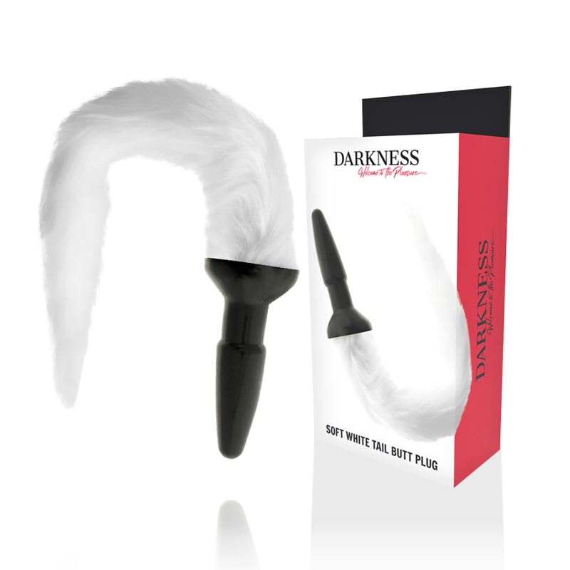 Darkness - Plug Anal Silicona Con Cola Blanca | Piumer Erotic