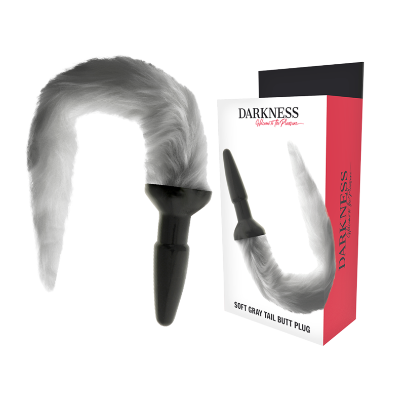 Darkness - Plug Anal Silicona Con Cola Gris | Piumer Erotic