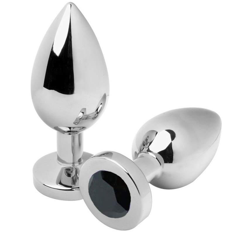 Anal Plug Diamond Negro Medium 7.62Cm de Metal Hard | Piumer Erotic