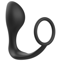Plug Anal Con Anillo Silicona Negro de Addicted Toys | Piumer Erotic