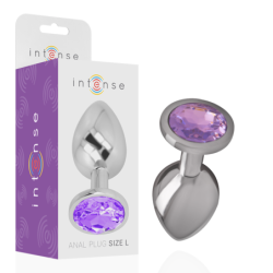Intense - Plug Anal Metal Aluminio Con Cristal Violeta Talla S | Piumer Erotic