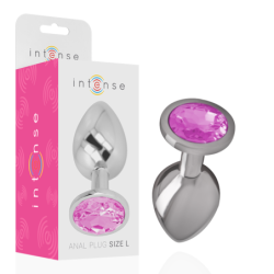 Intense - Plug Anal Metal Aluminio Con Cristal Rosa Talla L | Piumer Erotic