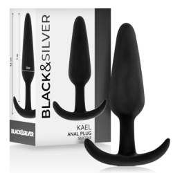 Kael Plug Anal Silicona Con Asa Mediano de Black&Silver | Piumer Erotic