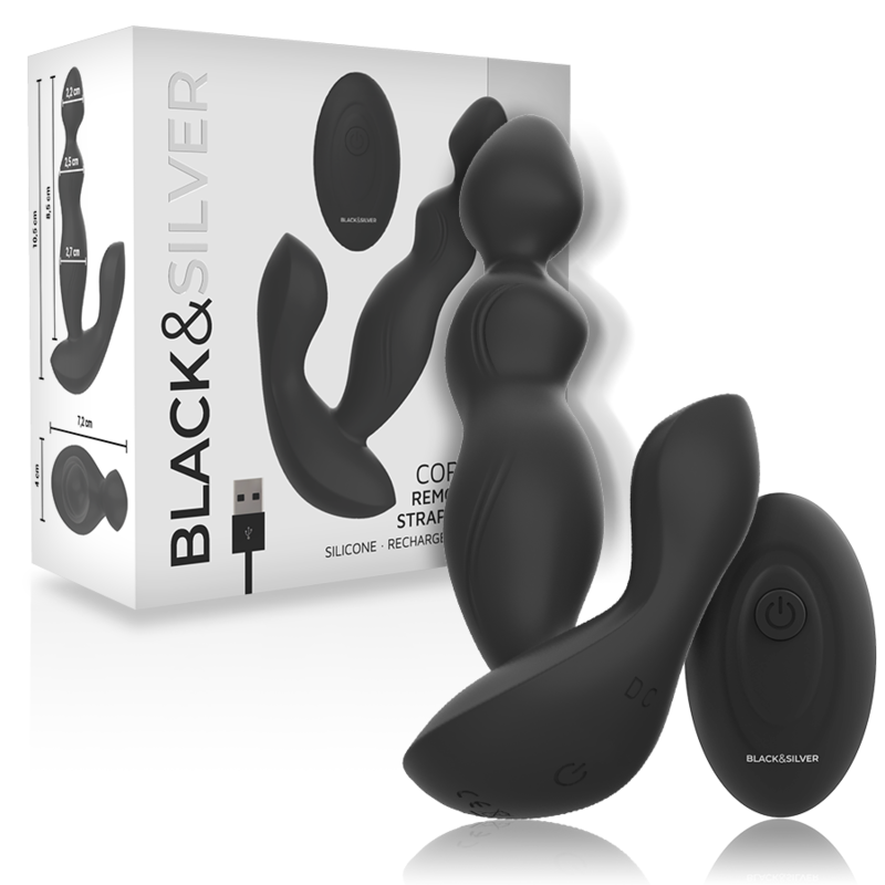 Cora Plug Prostático Silicona Control Remoto de Black&Silver | Piumer Erotic