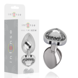 Intense - Plug Anal Metal Aluminio Corazón Blanco Talla M | Piumer Erotic