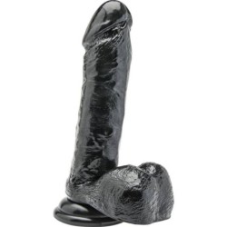 Dildo 18 Cm Con Testículos Negro de Get Real | Piumer Erotic