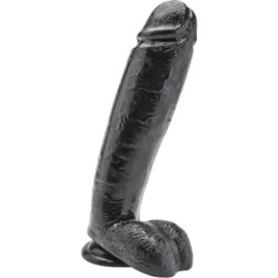 Dildo 25,5 Cm Con Testículos Negro de Get Real | Piumer Erotic