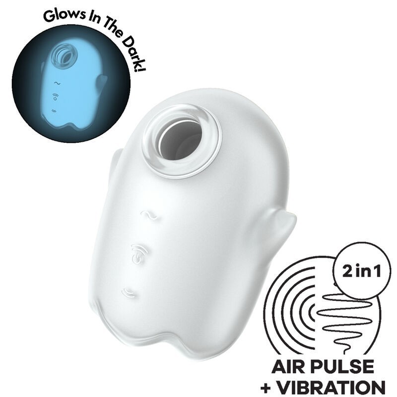 Satisfyer - Glowing Ghost Air Pulse & Vibrador Blanco | Piumer Erotic