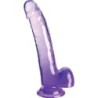 Clear Dildo Con Testículos 20.3 Cm Morado de King Cock | Piumer Erotic