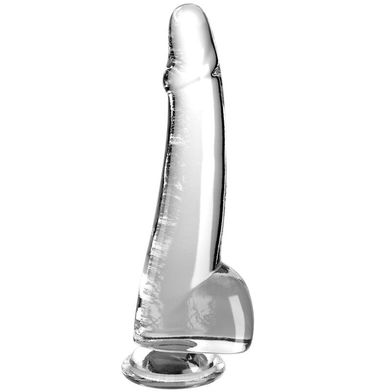 Clear Dildo Con Testículos 19 Cm Transparente de King Cock | Piumer Erotic
