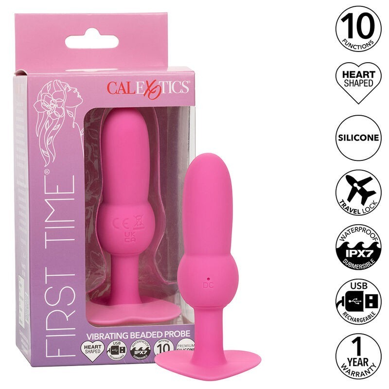 First Time Plug Anal Con Cuencas 10 Vibraciones Rosa de Calexotics | Piumer Erotic