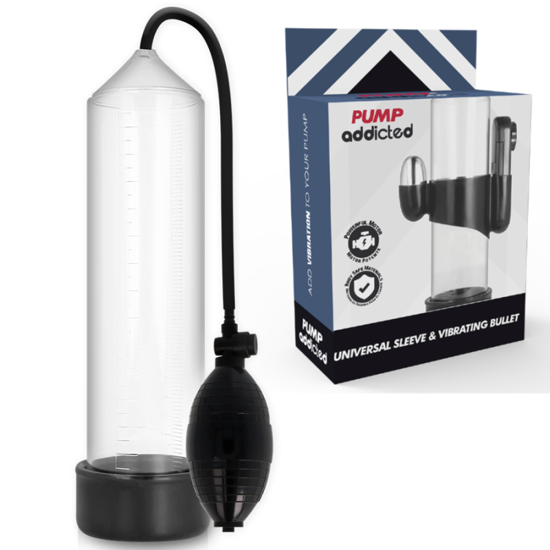 Bomba Erección Rx3 Transparente Con Vibrador de Pump Addicted | Piumer Erotic