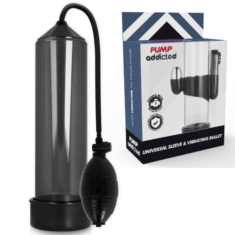 Bomba Erección Rx3 Negro Con Vibrador de Pump Addicted | Piumer Erotic