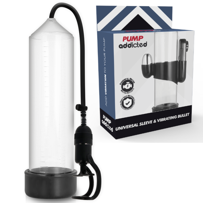 Bomba Erección Rx5 Transparente Con Vibrador de Pump Addicted | Piumer Erotic