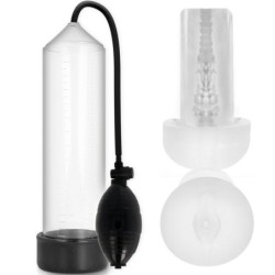 Rx3 Bomba Erección Clear Con Masturbador de Pump Addicted | Piumer Erotic