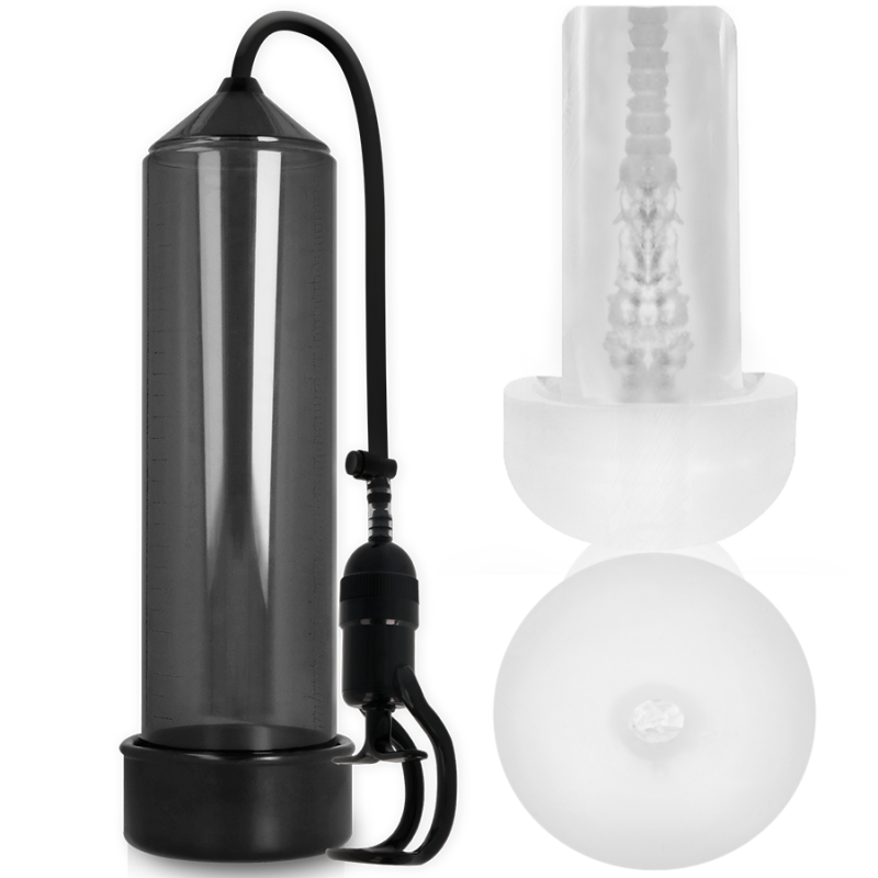 Bomba Erección Rx5 Black Con Masturbador de Pump Addicted | Piumer Erotic