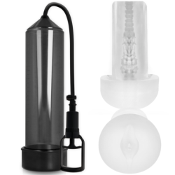Bomba Erección Rx7 Negro Con Masturbador de Pump Addicted | Piumer Erotic