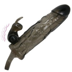 Baile - Brave Man Funda Realistica Pene Con Rabbit 16.5 Cm Negro | Piumer Erotic