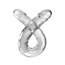 Double Trouble Dildo Doble 46 Cm Transparente de King Cock | Piumer Erotic