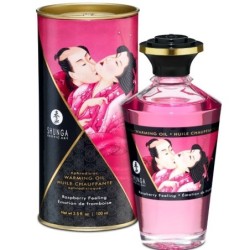 Shunga - Aceite Masaje Efecto Calor Sabor Intenso Frambuesa 100 Ml de Shunga Oils | Piumer