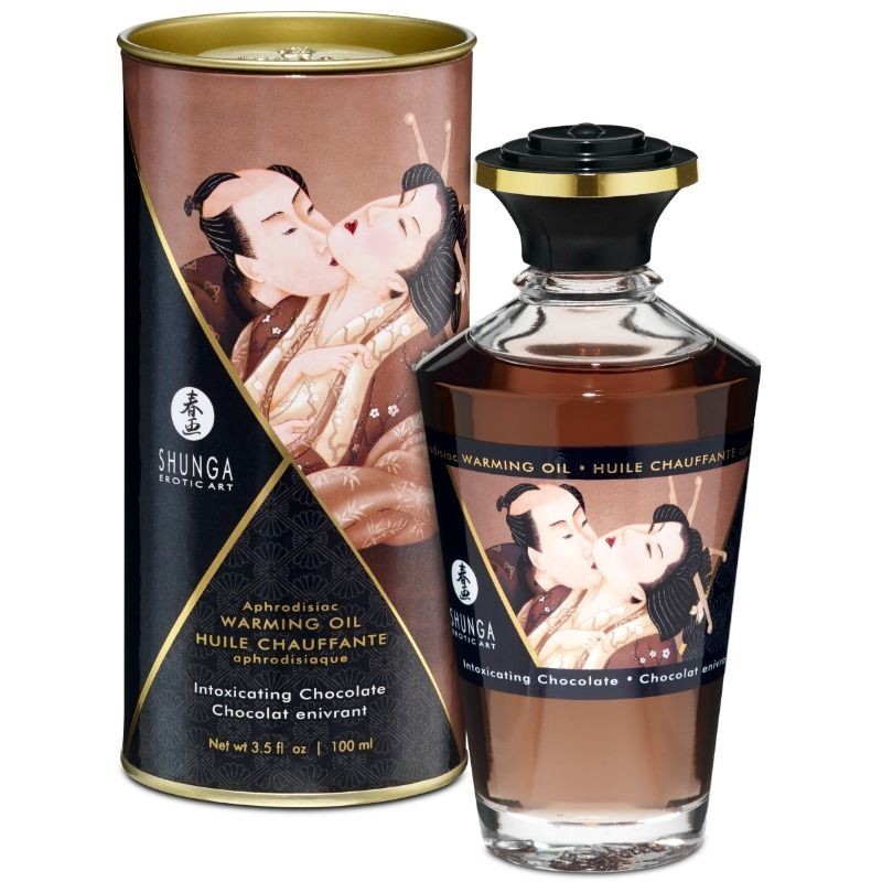 Shunga - Aceite Masaje Efecto Calor Sabor Intenso Chocolate 100 Ml de Shunga Oils | Piumer