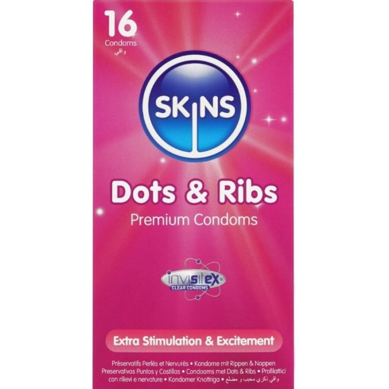 Dots & Ribs Preservativos Premium Pack 16 de Skins | Piumer