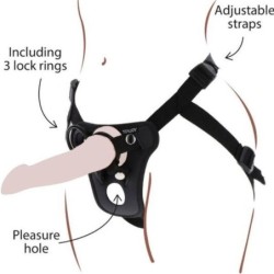 Strap-On Pleasure Harnés Negro de Get Real | Piumer