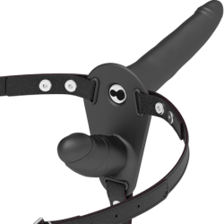 Doble Penetración Vibrador Negro de Fetish Submissive Harness | Piumer