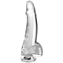 Clear Dildo Con Testículos 15.2 Cm Transparente de King Cock | Piumer